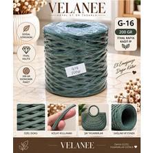Velanee G16 Ithal Rafya Kağıt Ip Duman Yeşili Örgü ve Çanta Yapım Ipi 200 gr
