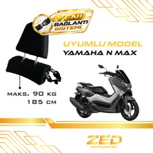 Threeback / Yamaha N Max Uyumlu / Bel ve Sırt Dayama ve Yolcu Yükseltme Sistemi