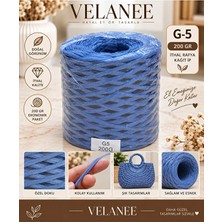 Velanee G5 Ithal Rafya Kağıt Ip Kot Mavisi Örgü ve Çanta Yapım Ipi 200 gr
