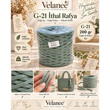 Velanee G21 Ithal Rafya Kağıt Ip Adaçayı Yeşili Örgü ve Çanta Yapım Ipi 200 gr