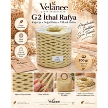 Velanee G2 Ithal Rafya Kağıt Ip Doğal Hasır Bej Örgü ve Çanta Yapım Ipi 200 gr