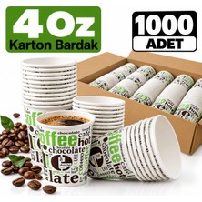Liva Ambalaj 4 Oz Karton Bardak 1000 Adet | Tek Kullanımlık Kağıt Bardak | Kahve Çay Türk Kahvesi Bardağı