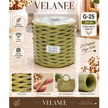 Velanee G25 Ithal Rafya Kağıt Ip Açık Haki Örgü ve Çanta Yapım Ipi 200 gr