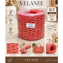 Velanee G7 Ithal Rafya Kağıt Ip Mercan Kırmızısı Örgü ve Çanta Yapım Ipi 200 gr