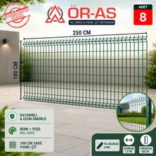 Ör - As Tel Örgü & Panel Çit Sistemleri Bahçe Teli Panel Çit 100 cm x 250 cm = 8-Adet