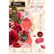 Platin Kolonyaları 200 Ml. Küçük Ince Belli Cam Şişe Aşk Çiçeği Kolonyası