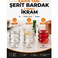 Zeyn Gross 6'lı Cam Kahve Yanı Şerit Bardak | Su, Maden Suyu ve Şerbet Sunum Bardağı