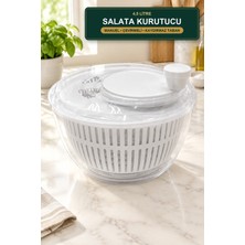 Viracasa Salata Kurutucu 4,5 Litre Manuel Çevirmeli Sebze Yeşillik Kurutma ve Süzme Kabı Kaydırmaz T