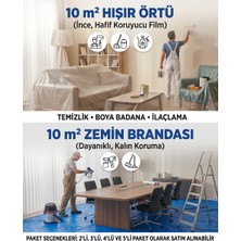 10 M² Hışır Örtü + 10 M² Zemin Brandası Seti , Eşya & Zemin Çifte Koruma Paketi | Boya Badana • Temizlik • Ilaçlama