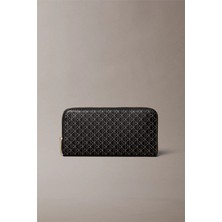 Calvin Klein Emblem Aop Long Zip Around Women's Wallet Black