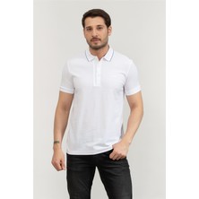 Boss Men's Polo Collar T-Shirt White