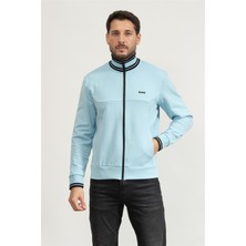 Boss Men's Zip-Up Sweatshirt Blue