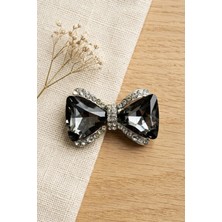 BB Bi Butik Shop Füme Kristal Taşlı Papyon Broş