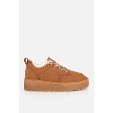 Yaya By Hotiç Kadın Taba Süet Kalın Tabanlı Günlük Sneaker