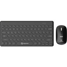 KM-BT37 Kablosuz Klavye Mouse Seti, Bluetooth + USB Dongle 2.4g, 78 Tuş Kompakt, Türkçe Q, Pc Tv Laptop Tablet Telefon Uyumlu, Siyah