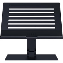 Adjustable Laptop Stand - 18 Inç'e Kadar Dizüstü Bilgisayarlar Için Üretilmiş Ergonomik Yüksekliği Ayarlanabilir Dizüstü Bilgisayar Standı (Alüminyum) Siyah