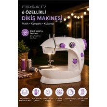 Taşınabilir Mini Dikiş Makinesi Portatif Ev Tipi Pedallı Elektrikli Masaüstü Çift Iplikli Pratik Dikiş Makinası
