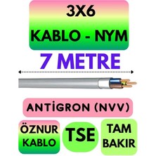 Merfi Store 3x6 Nym Antigron Kablo, 7 Metre, Gri