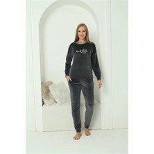 Çamaşır Kenti Kadın Kadife Füme Pijama Takım