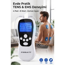 Tens Ems Cihazı 4 Elektrot Pedli 8 Modlu Zaman Ayarlı Şarjlı Dijital Tens Ems Vücut Masaj Cihazı