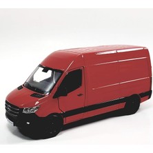 - Mercedes-Benz Sprinter Kargo Van 1:48 O Ölçekli 5 Inç Kalıp Dökme Metal Model Oyuncak Kamyonet, Geri Çekmeli Hareketli (Kırmızı)