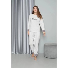 Çamaşır Kenti Polar Kadın Pijama Takımı Ekru