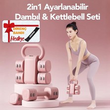 Modüler Kettlebell ve Dambıl Seti 5 kg Ev Fitness ve Güç Antrenman Direnç Bandı Hediye