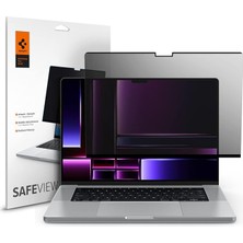 MacBook Pro 16" (M5/m4/m3/m2/m) ile Uyumlu Cam Ekran Koruyucu Safe View Privacy Hayalet - AFL06157 (Spigen Tr Garantili)