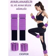 Merfi Store Nesil Ayarlanabilir El ve Ayak Bilek Ağırlığı, 2 Adet, 500 Gr, Mor