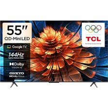 Merfi Store 55 Inç Akıllı Tv 55Q6C 4K Qd-Mini LED Renkli Quantum Crystal HDR10+ Oyun Google Tv, 144Hz Doğal