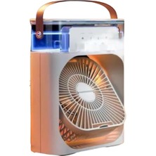 Vantilatör Mini Fan 5 Spreyli Su Püskürtmeli 600 ml Buhar Makinesi Nemlendirici Mini Klima Rgb