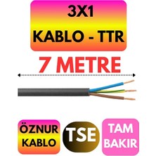 Merfi Store 3x1 Ttr Kablo, 7 Metre, Siyah