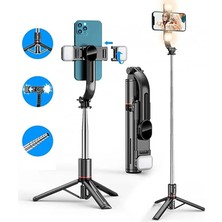 Işıklı Selfie Çubuğu Uzaktan Kumandalı 116 cm Tripod Özçekim Alüminyum Masa Üstü Tripod