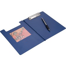 Merfi Store A5 Küçük Ebat Kapaklı Sekreterlik Pvc 100 Yaprak Kapasiteli A5 Clip Board 17,5X24 Cm. Mavi