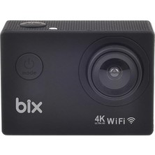 Pulse 2 Wi-Fi 4K 30FPS Aksiyon Kamerası 20 Mp Web Kamera Modlu 30 Metre Su Geçirmez Kılıflı Bisiklet Motosiklet Vlog Kamerası Siyah (Siyah)