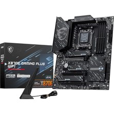 X870E Gamıng Plus Wıfı Am5 Ddr5 8200MHZ(OC) 3x M.2 USB 40GBPS HDMI Dp 5g Lan Wıfı 7 Rgb Atx