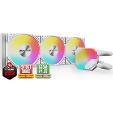Hyperflow Argb 360 - Aıo Cpu Sıvı Soğutucu, Intel&amd Uyumlu, Grafik Üstü Performans, Gelişmiş 3100RPM Su Pompası Tasarımı, 3x Metal Pro 12 Argb Ultimate Soğutma Fanları -Beyaz