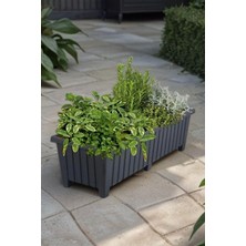 Balkon Saksısı 6 Ayaklı Büyük Balkon Saksı 50 Litre 87 cm Siyah Balkon Saksı Bahçe Saksı Siyah