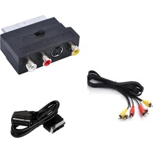 To Rca Skart Tos Av Svideo Çevirici Set + Rca Kablo + Scart Kablo