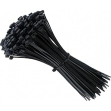 Bağı Plastik Cırt Kelepçe 4,8X200 mm Siyah 100 Adet Güçlü Kilitleme Kablo Sabitleme Bağı