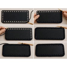 Major Hobi Çanta Yapım Seti Dikdörtgen Çanta Tabanı ve 2 Adet Çanta Sapı 20X11 cm Siyah