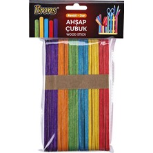 Renkli Dar Ahşap Çubuk 50’li Paket - BR-902