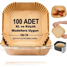 Star Airfryer Pişirme Kağıdı,xl-Küçük Boy, Kare, 100 Adet Hava Fritöz Fırın Kağıdı Tek Kullanımlık Kağıt Fırın Fritöz Pişirme Kızartma Tavası Için Uygun 16 cm Şeffaf Plastik Ambalajında