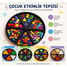 Major Hobi 6 Bölmeli Duyusal Oyun ve Aktivite Tepsisi - Montessori Eğitici Materyal (Siyah)