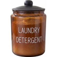 Cam Çamaşır ve Bulaşık Deterjanı Saklama Kavanozu, Toz Deterjan, Kapsül Deterjan ve Çamaşır Mandalı Saklama Kavanozu (1800 Ml)