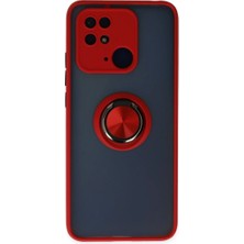 Bezos Xiaomi Redmi 10C Uyumlu Kılıf Montreal Yüzüklü Silikon Kapak - Kırmızı