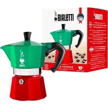 - Moka Express Italia: 3 Cups Ocak Üstü Espresso Pişirici - 130ML - Karma Renk - Alüminyum Gövde - Patentli Güvenlik Valfi - Tüm Ocak Türleri Için Uygundur (Indüksiyon Hariç)