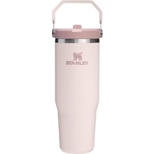 Iceflow 2.0 Kapaklı Pipetli Bardak 850 ml | Kapaklı ve Açılır Pipet | Sızdırmaz Su Şişesi | Yalıtımlı Paslanmaz Çelik | Bpa Içermez | Gül Kuvars