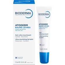 Atoderm Lip Balm Kuru, Çatlamış Dudak Besleyici Nemlendirici Dudak Kremi Avokado ve Shea Yağı 15 ml