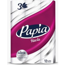 3 Katlı Ultra Emici & Dayanıklı 12'li Kağıt Havlu (1 x 12 Rulo)